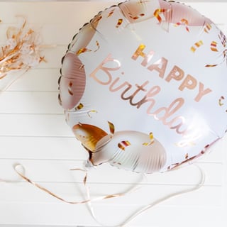 Happy Birthday Rose Gold Balloon